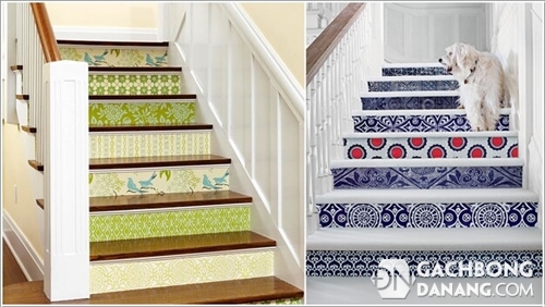 Gạch bông tạo điểm nhấn cho cầu thang 2 gạch bông cho cầu thang